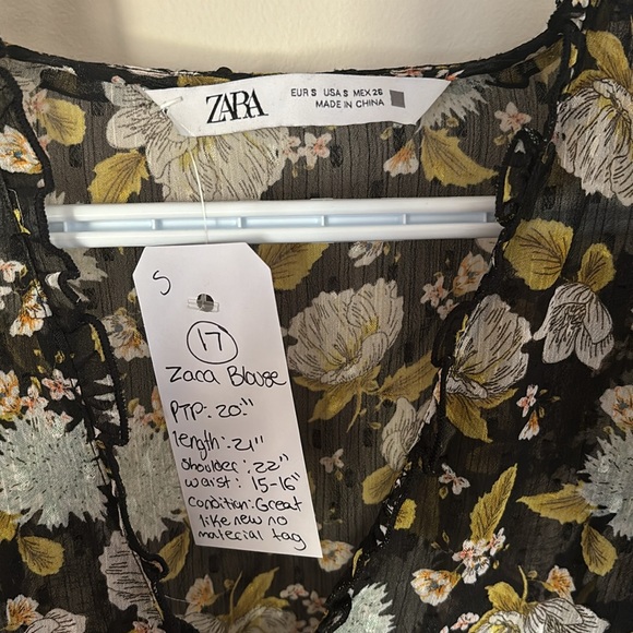 💙17 Zara Floral Blouse - Picture 3 of 10